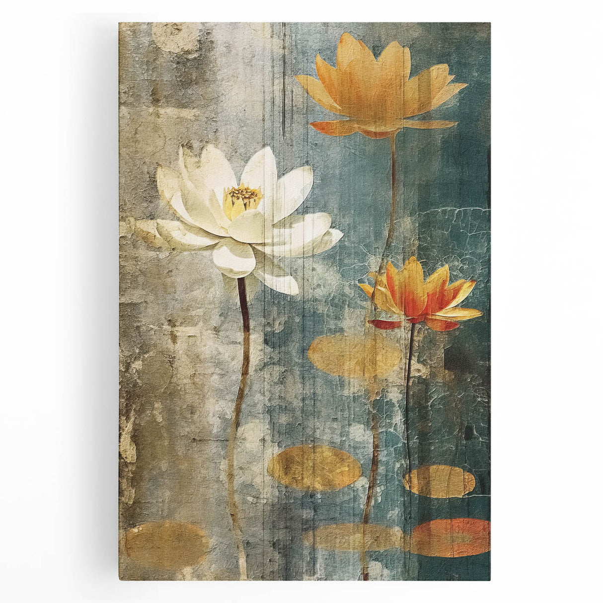 Lotus Flower Living Room Wall Art - Modern Canvas & Framed Print