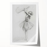 Abstract figurative art print showcasing vibrant colors and dynamic shapes, elegantly rolled for easy display, highlighting contemporary artistic expression.