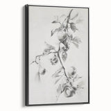 Framed black canvas showcasing vibrant abstract floral design, elegantly displayed from the side, perfect for modern home decor and art enthusiasts.