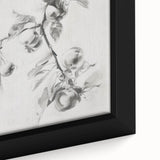 Close-up of a framed canvas artwork showcasing vibrant abstract florals in shades of pink, blue, and green, adding a modern touch to home decor.
