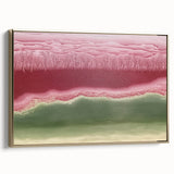 Abstract landscape framed canvas artwork in gold, showcasing vibrant colors and intricate textures, perfect for modern home decor and art enthusiasts.