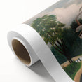 The Laundry Boat - Charming Modern Wall Art with Serene River Scene