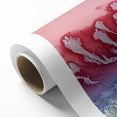 Abstract landscape artwork on rolled canvas, showcasing vibrant colors and fluid shapes reminiscent of natural scenery, ideal for modern home decor.