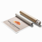 Extra large rolled print featuring a floral design in pastel shades.