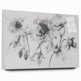 Abstract floral acrylic artwork displayed in a side view, showcasing vibrant colors and intricate details, mounted with pins for a modern decorative touch.