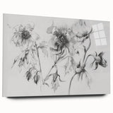 Abstract floral acrylic glass artwork showcasing vibrant colors and intricate designs, elegantly displayed from a side view without pins. Perfect for modern decor.
