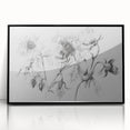 Framed abstract floral artwork in black acrylic, showcasing vibrant colors and intricate details, perfect for modern home decor and enhancing interior aesthetics.