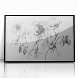 Framed abstract floral artwork in black acrylic, showcasing vibrant colors and intricate details, perfect for modern home decor and enhancing interior aesthetics.