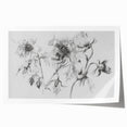 Abstract floral design rolled canvas print showcasing vibrant colors like teal, pink, and gold, elegantly packaged in a protective cardboard tube for shipping.