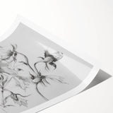 Abstract floral rolled print showcasing vibrant colors and intricate designs, ideal for home decor. Packaged in a protective cardboard tube for safe delivery.