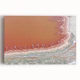 Stretched canvas artwork depicting an abstract landscape with vibrant colors and fluid shapes, perfect for modern home decor. Ideal for enhancing living spaces with artistic flair.