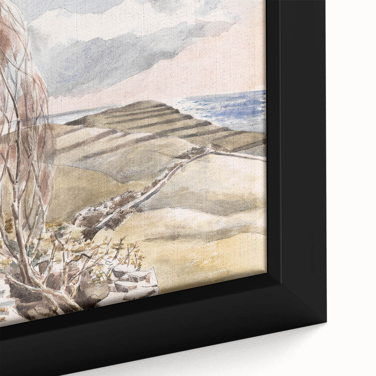 Pastoral Coastal Landscape - Soft Modern Wall Art in Earthy Tones