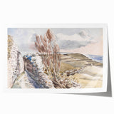 Pastoral Coastal Landscape - Soft Modern Wall Art in Earthy Tones