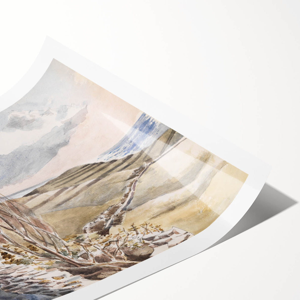 Pastoral Coastal Landscape - Soft Modern Wall Art in Earthy Tones