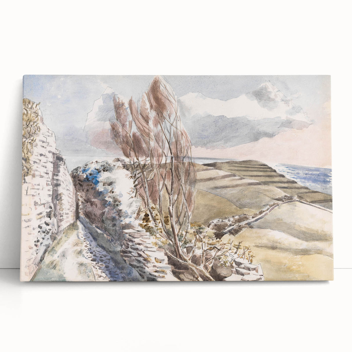 Pastoral Coastal Landscape - Soft Modern Wall Art in Earthy Tones