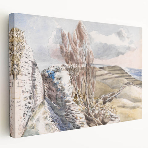 Pastoral Coastal Landscape - Soft Modern Wall Art in Earthy Tones