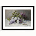Abstract floral frame with a black mat, showcasing intricate flower designs in vibrant colors, perfect for modern home decor or art enthusiasts.