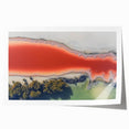 Abstract landscape rolled print showcasing vibrant colors of blue and green, featuring a wave-like design, ideal for modern home decor or office spaces.