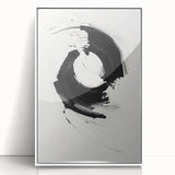Abstract minimalist wall art framed in acrylic, showcasing a clean white design that enhances modern decor. Perfect for contemporary living spaces or offices.