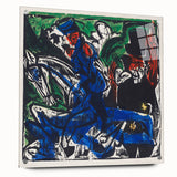 Abstract Expressionist Wall Art: Dynamic Color Burst