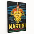 Large stretched canvas featuring an array of colorful food and drink items, ideal for kitchen wall art.