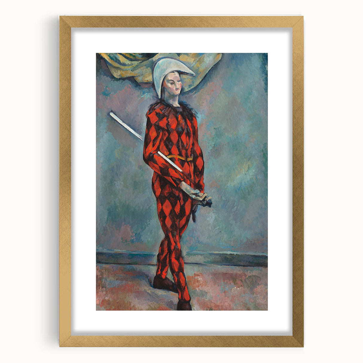 Impressionist Harlequin Wall Art - Paul Cézanne's Colorful Character Print
