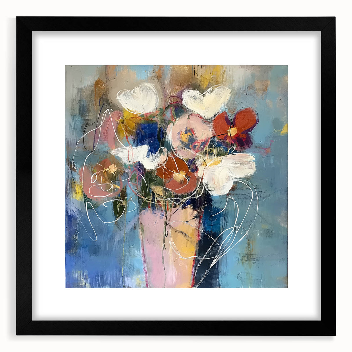 Acrylic Dining Room Artwork - Abstract Floral Bouquet