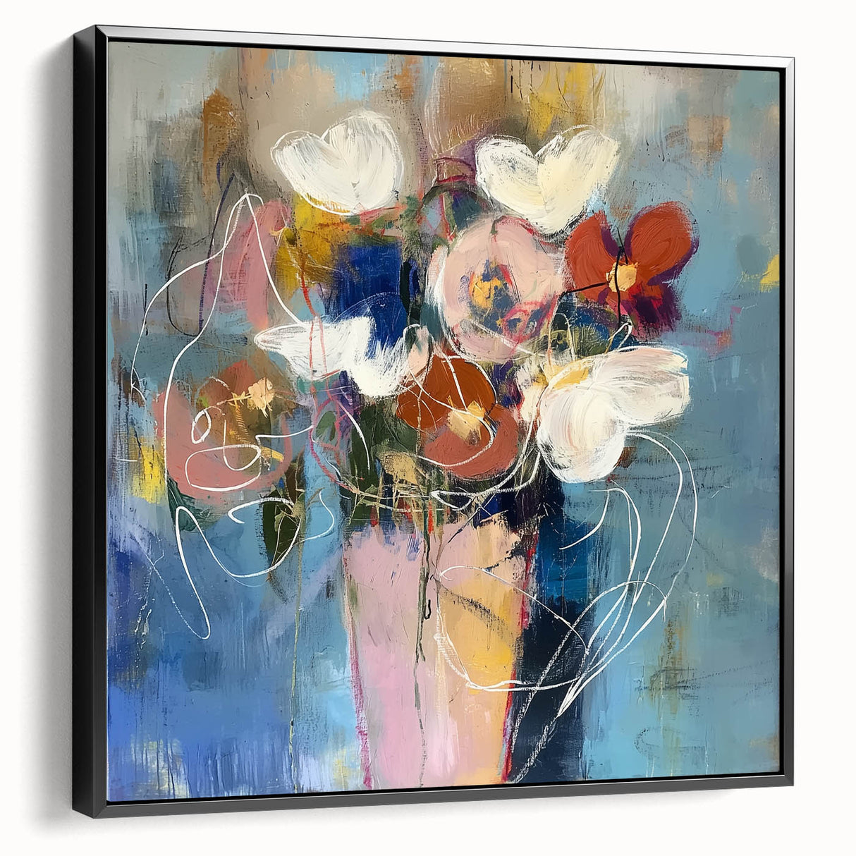 Acrylic Dining Room Artwork - Abstract Floral Bouquet