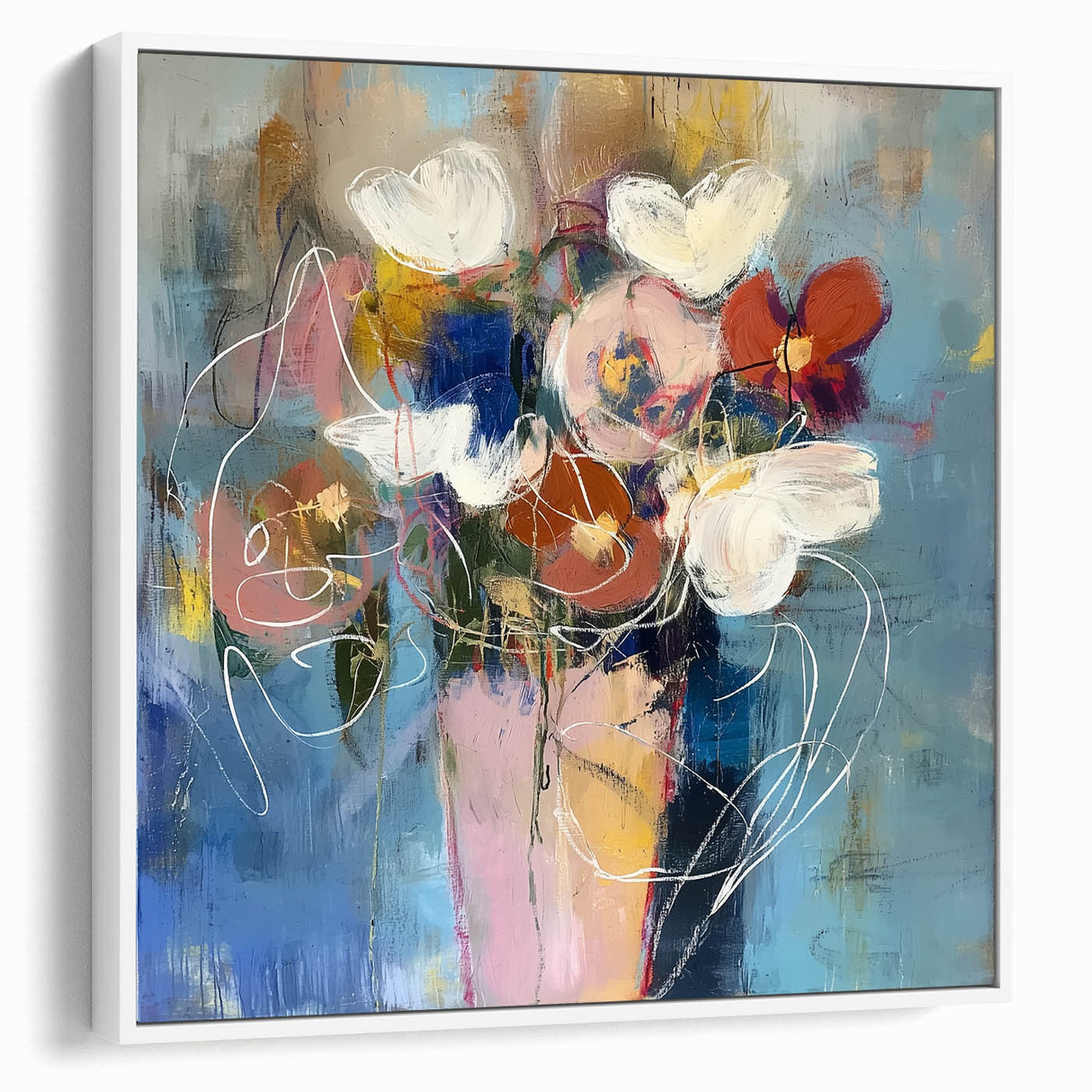Acrylic Dining Room Artwork - Abstract Floral Bouquet