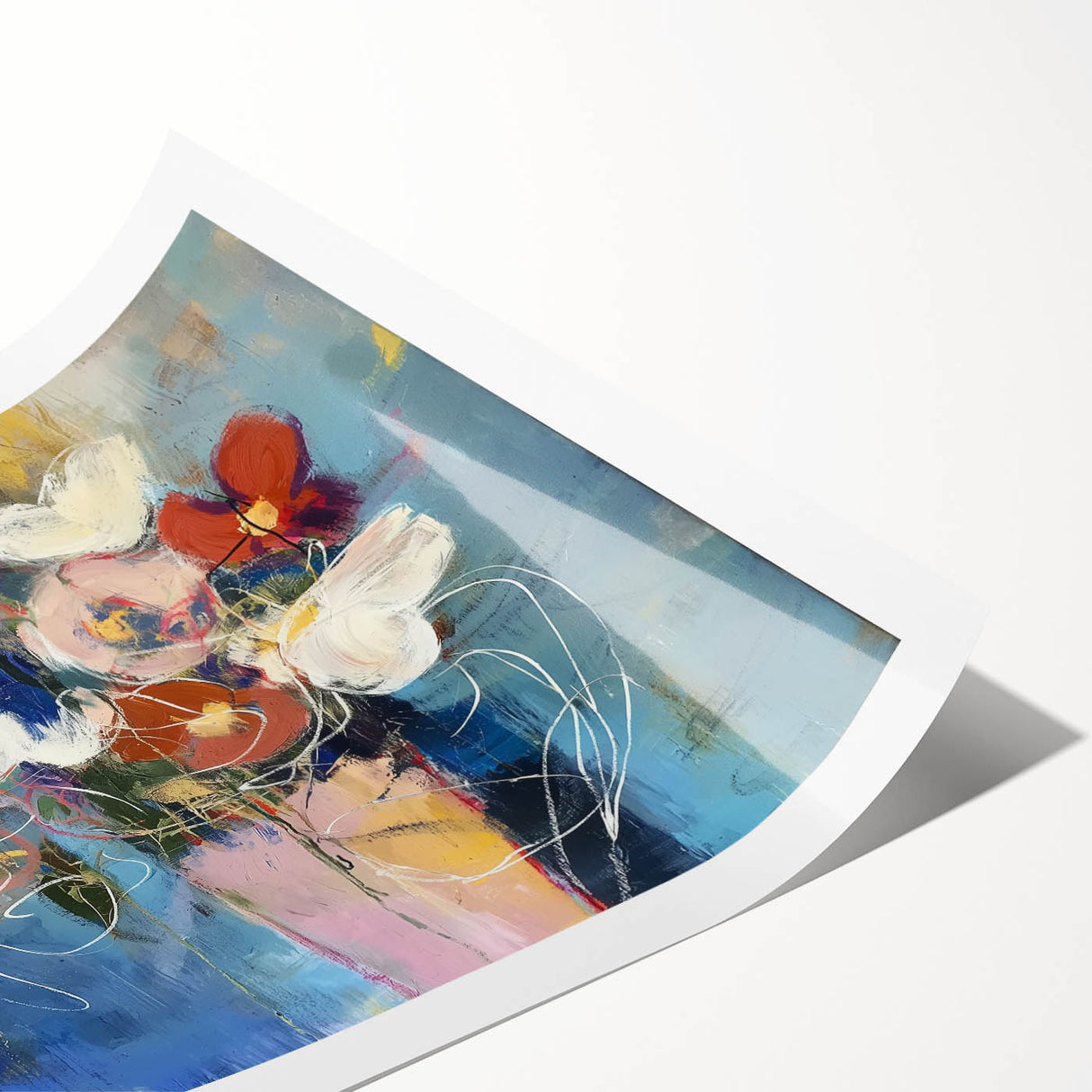 Acrylic Dining Room Artwork - Abstract Floral Bouquet