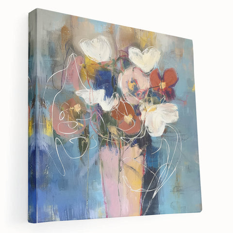 Acrylic Dining Room Artwork - Abstract Floral Bouquet