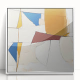 Colorful Abstract Wall Art – Geometric Canvas in Blue & Mustard