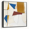 Colorful Abstract Wall Art – Geometric Canvas in Blue & Mustard