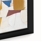 Colorful Abstract Wall Art – Geometric Canvas in Blue & Mustard