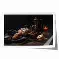 Rolled canvas print featuring an array of vibrant fruits, ideal for art wall dining room or kitchen decor.