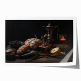 Rolled canvas print featuring an array of vibrant fruits, ideal for art wall dining room or kitchen decor.