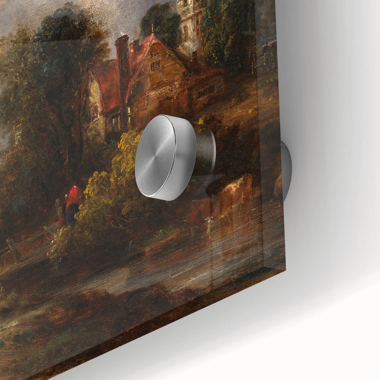 Rustic Realism Art Print of Countryside Cottage and Farm Landscape