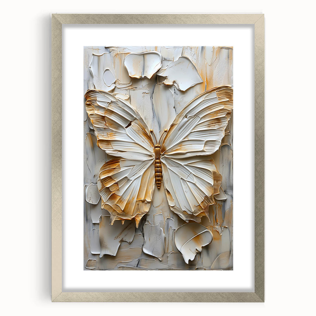 Textured Butterfly Living Room Wall Art - Modern Canvas Print