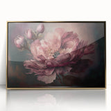 Framed acrylic artwork featuring abstract floral designs in vibrant gold and pastel colors, perfect for modern home decor. Ideal for adding elegance to any room.
