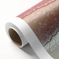 Abstract landscape artwork on rolled canvas showcasing vibrant blue and green hues, ideal for modern home decor, presented in a protective cardboard tube.