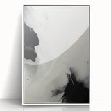 Framed abstract minimalist wall art in white acrylic, showcasing geometric patterns and soft color gradients. Perfect for modern home decor and artistic spaces.