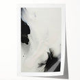 Abstract minimalist wall art print showcasing gentle pastel colors and geometric shapes, rolled for delivery in a protective cardboard tube, ideal for modern decor.