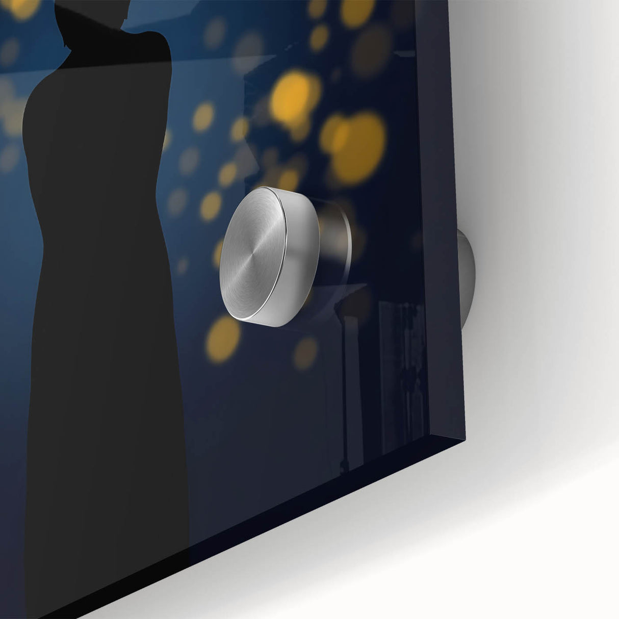 Silent Glow – Emotive Silhouette with Bokeh Light Wall Art Print