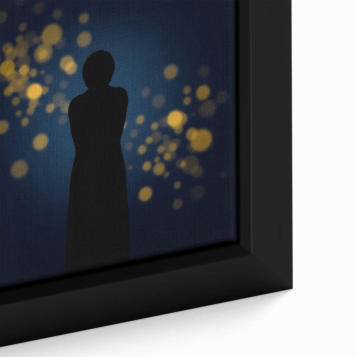 Silent Glow – Emotive Silhouette with Bokeh Light Wall Art Print