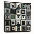 Abstract geometric acrylic glass design showcased from a side view, featuring vibrant colors and sleek lines, secured with stylish pins for modern decor.