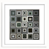 Abstract geometric frame with a white mat, showcasing a modern design, perfect for home decor or art display. Features clean lines and minimalistic style.