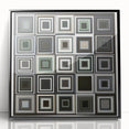 Framed geometric abstract art piece with black accents, showcasing intricate patterns and a modern design, perfect for contemporary home decor.