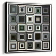 Abstract geometric framed canvas art showcasing a modern black design, viewed from the side, highlighting its sleek edges and minimalist aesthetic, perfect for contemporary decor.