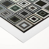 Abstract geometric design on rolled canvas showcasing vibrant colors and intricate patterns, perfect for modern home decor. Packaged in a protective cardboard tube.