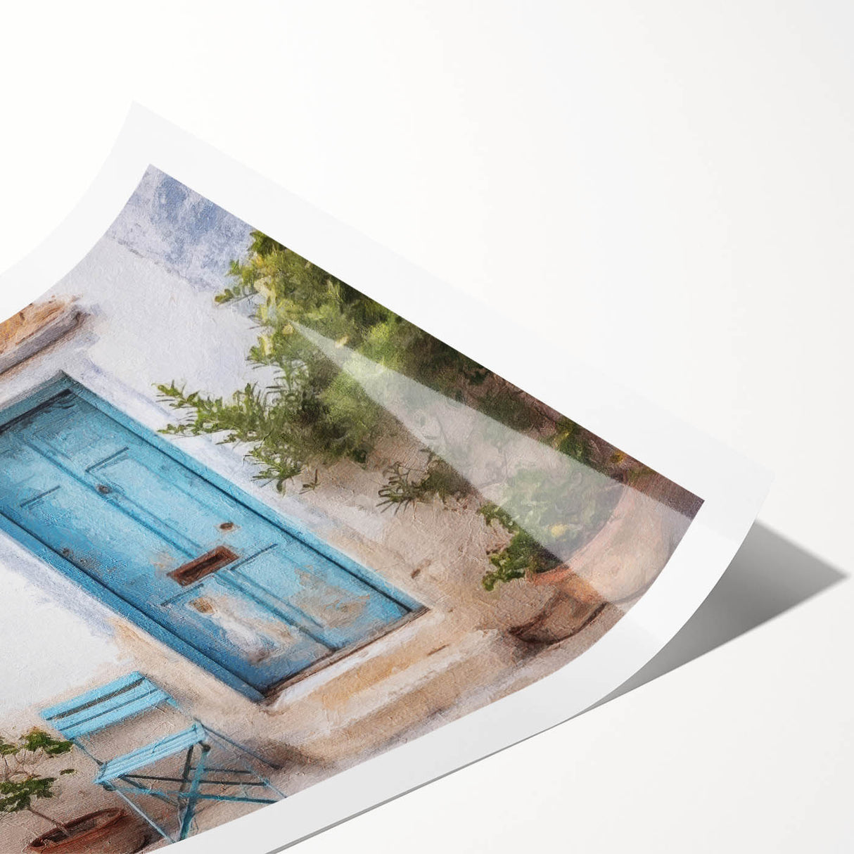 Extra large wall art featuring line art flowers on a rolled print.